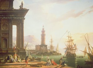 Scena di un porto mediterraneo, 1752